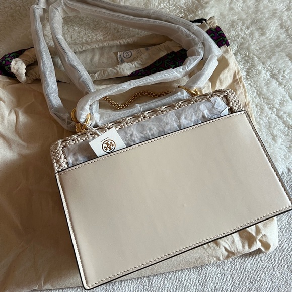 Tory Burch Cream Woven Shoulder Bag - Picture 4 of 8